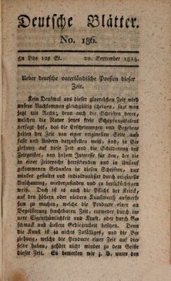 Deutsche Blätter Dienstag 20. September 1814