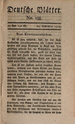 Deutsche Blätter Samstag 24. September 1814