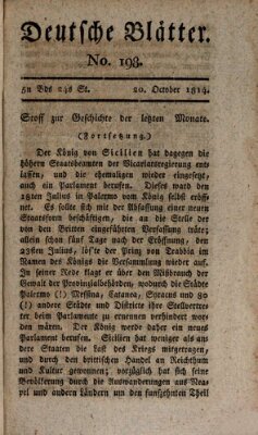 Deutsche Blätter Donnerstag 20. Oktober 1814