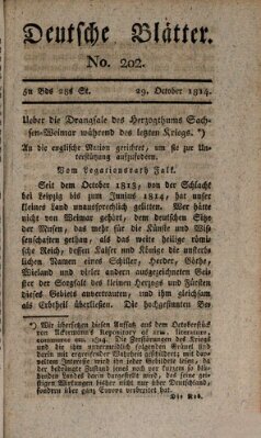 Deutsche Blätter Samstag 29. Oktober 1814