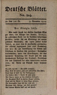 Deutsche Blätter Samstag 5. November 1814