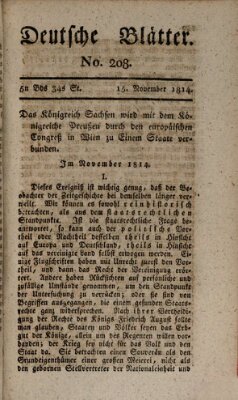 Deutsche Blätter Dienstag 15. November 1814