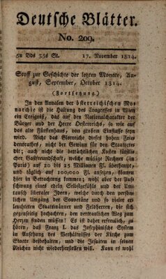 Deutsche Blätter Donnerstag 17. November 1814