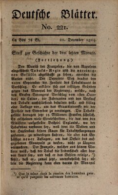 Deutsche Blätter Donnerstag 22. Dezember 1814