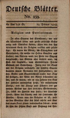 Deutsche Blätter Dienstag 14. Februar 1815