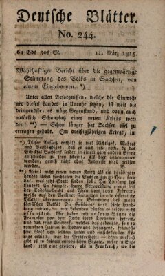 Deutsche Blätter Samstag 11. März 1815