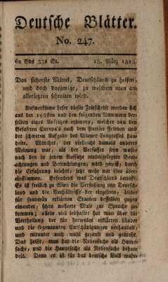 Deutsche Blätter Samstag 18. März 1815