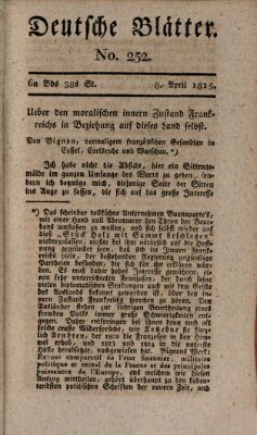 Deutsche Blätter Samstag 8. April 1815