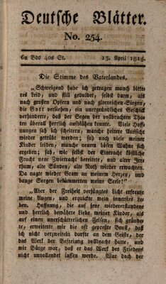 Deutsche Blätter Donnerstag 13. April 1815