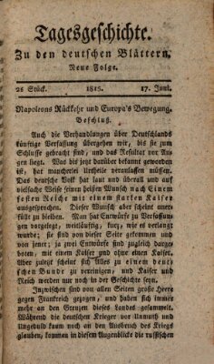 Deutsche Blätter Samstag 17. Juni 1815