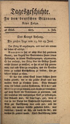 Deutsche Blätter Samstag 1. Juli 1815