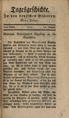 Deutsche Blätter Samstag 12. August 1815