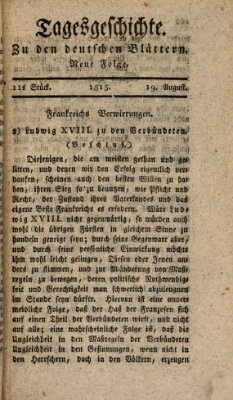 Deutsche Blätter Samstag 19. August 1815