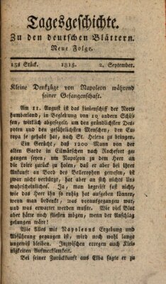 Deutsche Blätter Samstag 2. September 1815