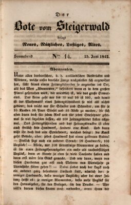 Der Bote vom Steigerwald Samstag 25. Juni 1842