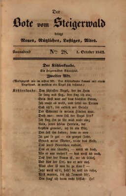 Der Bote vom Steigerwald Samstag 1. Oktober 1842