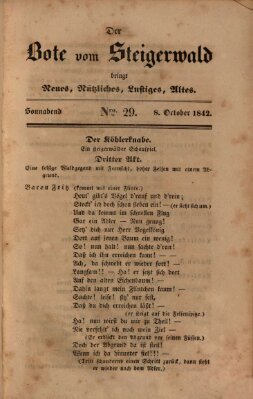 Der Bote vom Steigerwald Samstag 8. Oktober 1842