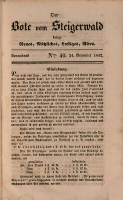 Der Bote vom Steigerwald Samstag 24. Dezember 1842