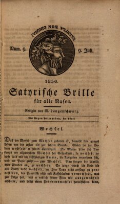 Satyrische Brille für alle Nasen Freitag 9. Juli 1830