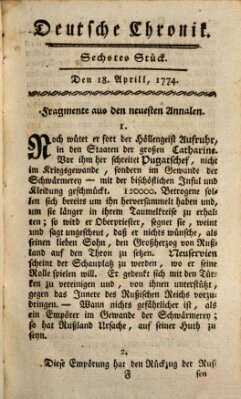 Deutsche Chronik Montag 18. April 1774