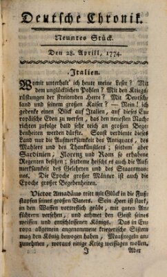 Deutsche Chronik Donnerstag 28. April 1774