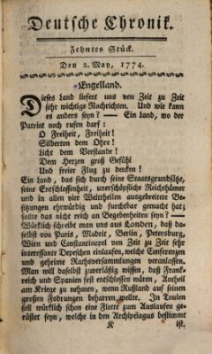 Deutsche Chronik Montag 2. Mai 1774