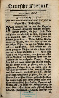 Deutsche Chronik Donnerstag 12. Mai 1774