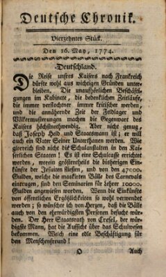 Deutsche Chronik Montag 16. Mai 1774