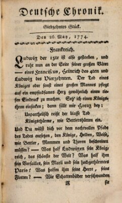 Deutsche Chronik Donnerstag 26. Mai 1774