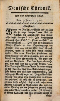 Deutsche Chronik Donnerstag 9. Juni 1774