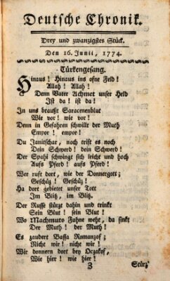 Deutsche Chronik Donnerstag 16. Juni 1774