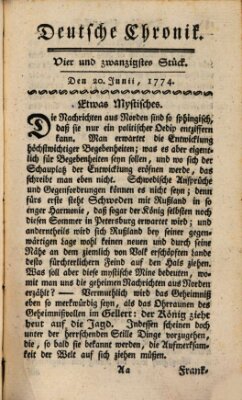 Deutsche Chronik Montag 20. Juni 1774