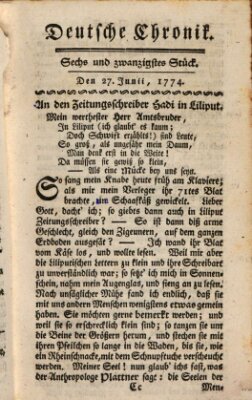 Deutsche Chronik Montag 27. Juni 1774