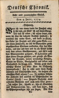 Deutsche Chronik Montag 4. Juli 1774