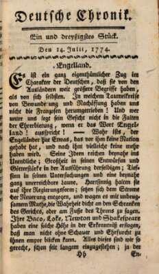 Deutsche Chronik Donnerstag 14. Juli 1774