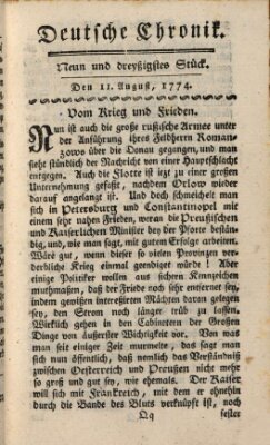 Deutsche Chronik Donnerstag 11. August 1774