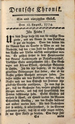 Deutsche Chronik Donnerstag 18. August 1774