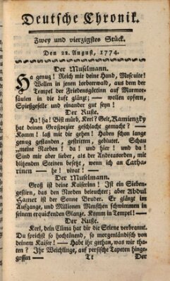 Deutsche Chronik Montag 22. August 1774