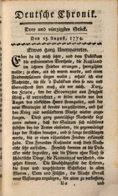 Deutsche Chronik Donnerstag 25. August 1774