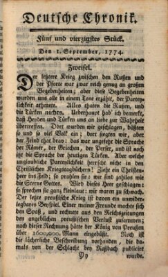 Deutsche Chronik Donnerstag 1. September 1774