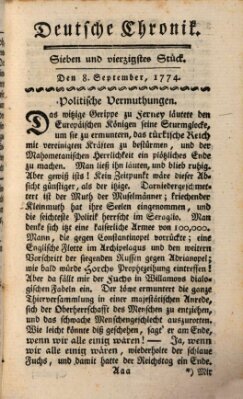 Deutsche Chronik Donnerstag 8. September 1774