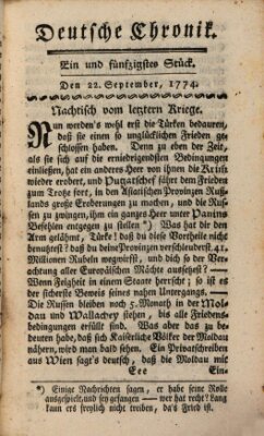 Deutsche Chronik Donnerstag 22. September 1774