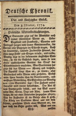 Deutsche Chronik Montag 3. Oktober 1774