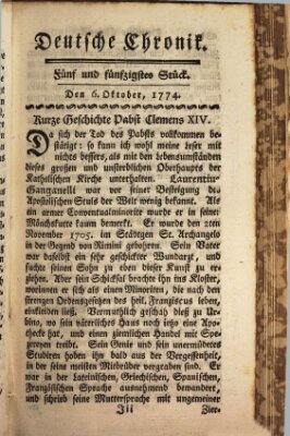 Deutsche Chronik Donnerstag 6. Oktober 1774