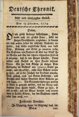 Deutsche Chronik Montag 17. Oktober 1774