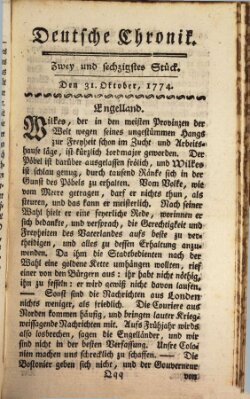 Deutsche Chronik Montag 31. Oktober 1774