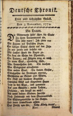 Deutsche Chronik Donnerstag 3. November 1774