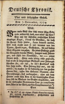 Deutsche Chronik Montag 7. November 1774