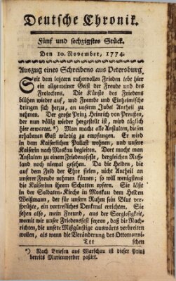 Deutsche Chronik Donnerstag 10. November 1774