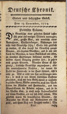 Deutsche Chronik Donnerstag 17. November 1774